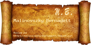 Malinovszky Bernadett névjegykártya