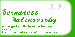 bernadett malinovszky business card